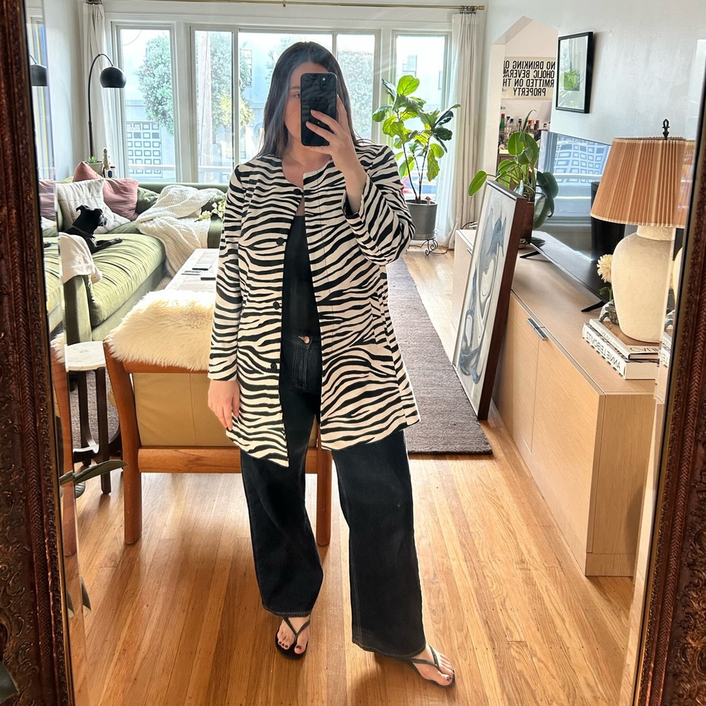 Vintage black and white zebra jacket